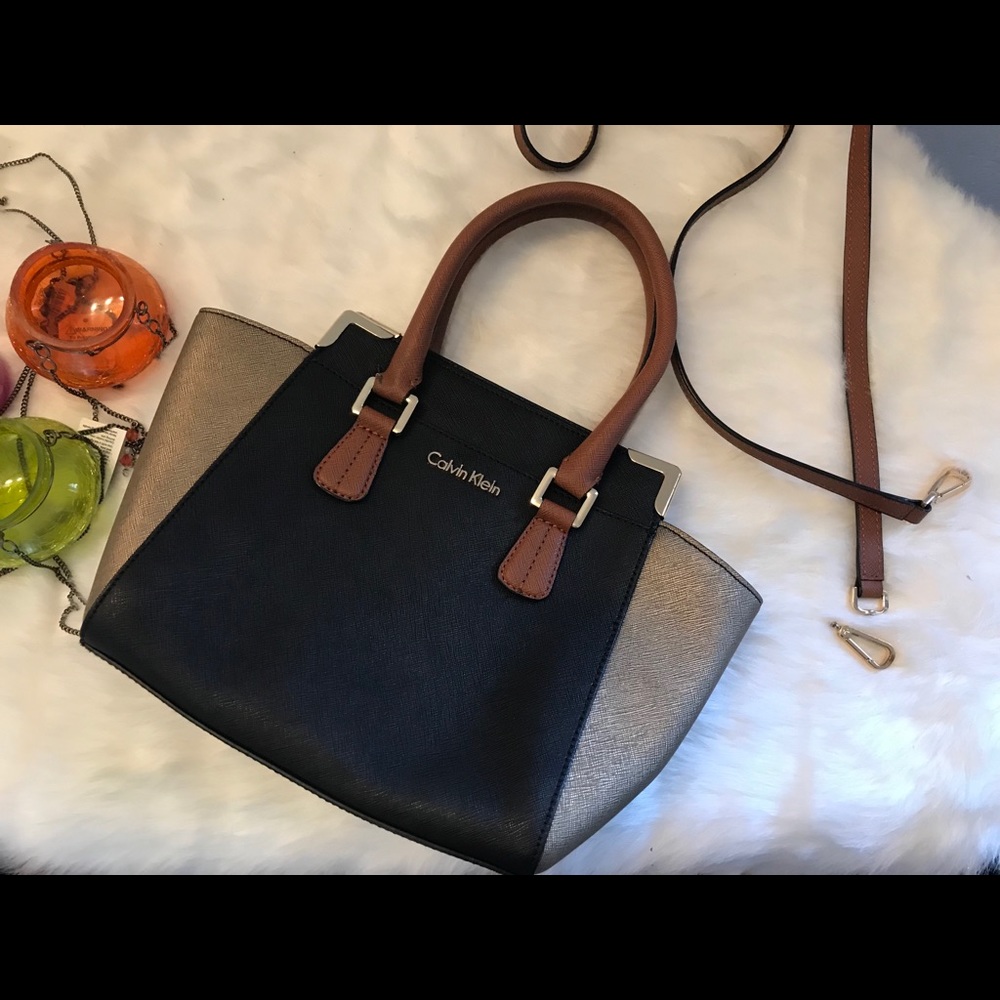 Calvin Klein two tones leather tote bag